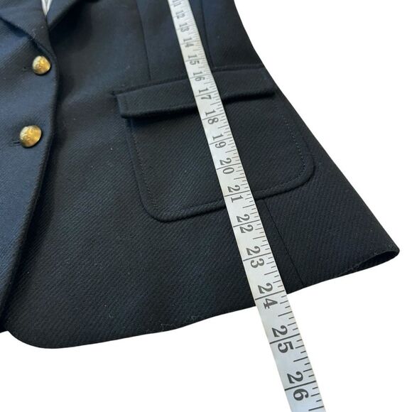 Banana Republic Black Wool Herringbone Elbow Patches Preppy Tailored H Jacket 2 - Picture 13 of 13